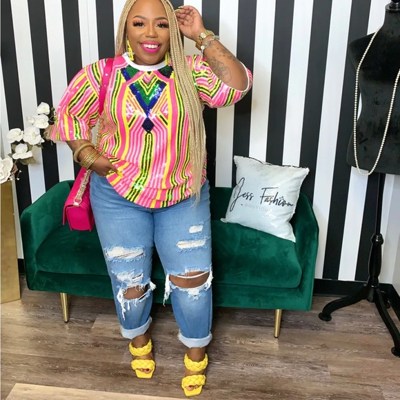 Pink Sequin Top - Picture 3 of 3